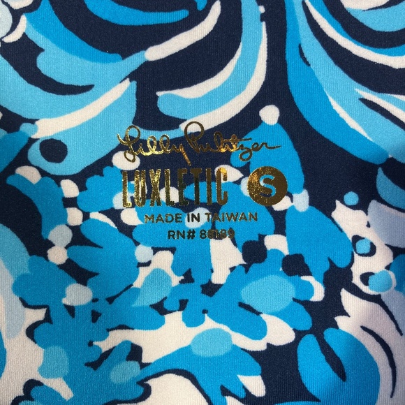 NWT Lilly Pulitzer Luxletic South Beach High Rise Bike Shorts, UPF 50+ Sz. Small - Picture 7 of 15